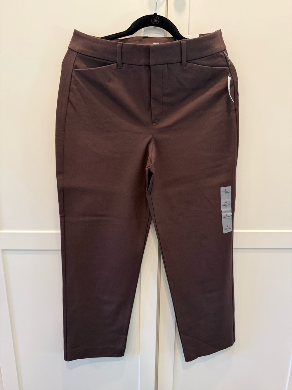 Old Navy Dark Brown High-Rise Pixie Straight Pants - Picture 3 of 7
